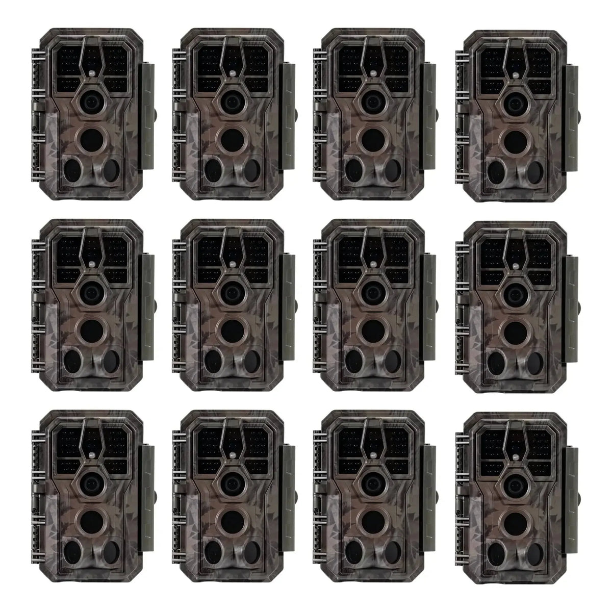 12-Pack bulk set of GardePro A5 trail cameras for large-scale wildlife monitoring.