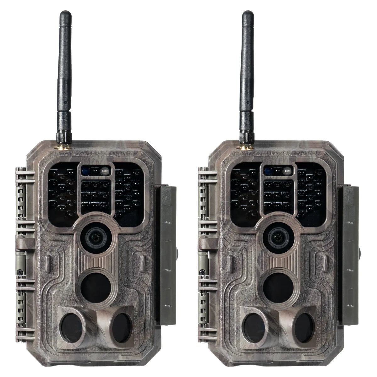 2-Pack set of GardePro E9 Wi-Fi trail cameras for wildlife monitoring.