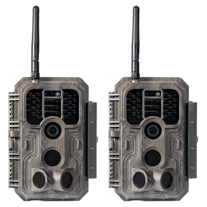 2-Pack set of GardePro E9 Wi-Fi trail cameras for wildlife monitoring.