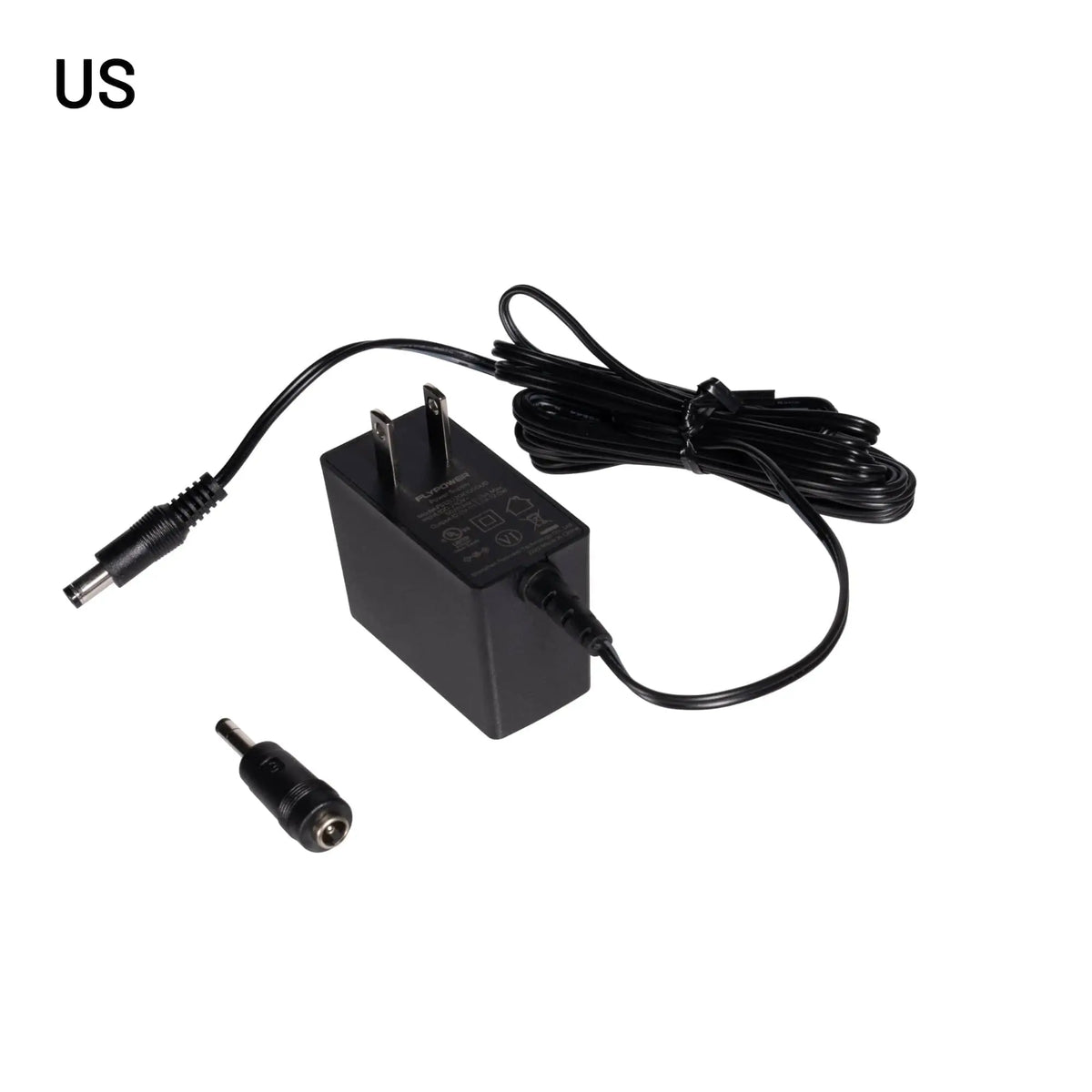 12V AC/DC power adapter with US plug for GardePro A3 and A3S trail cameras.