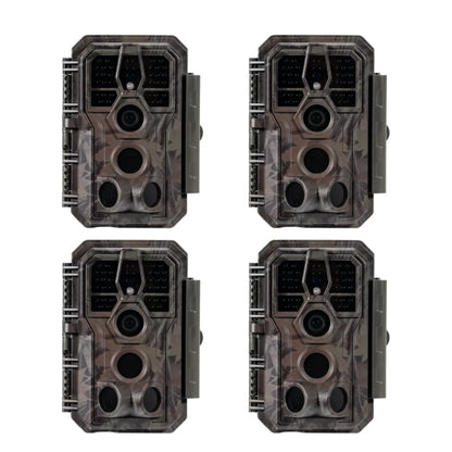 4-Pack bulk set of GardePro A5 trail cameras with low-glow infrared sensors.
