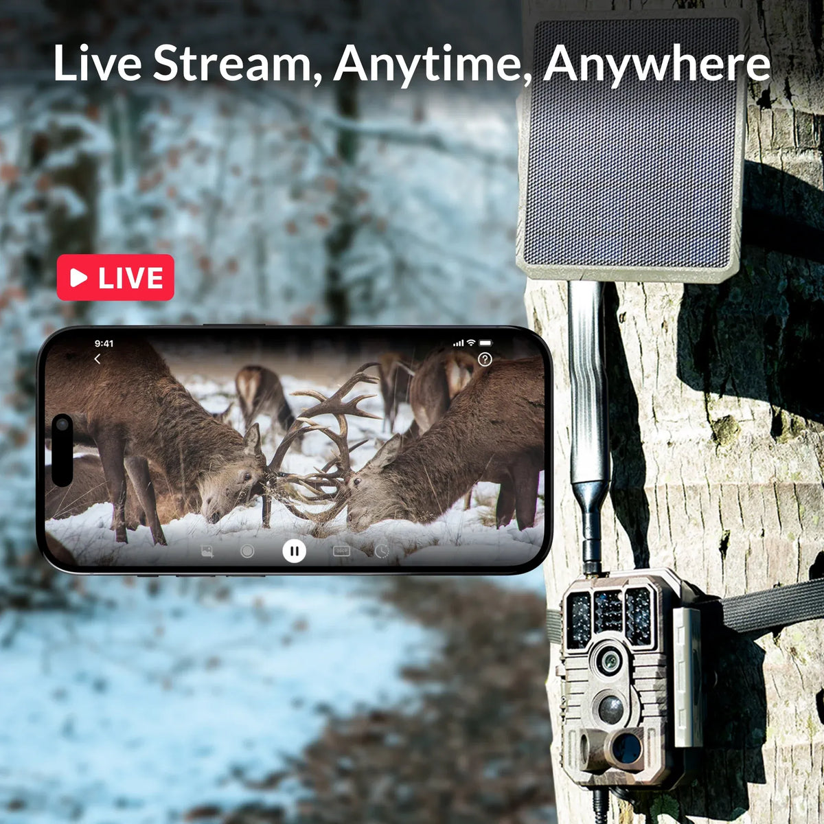 GardePro X60P Live Max trail camera with live stream feature for real-time wildlife monitoring
