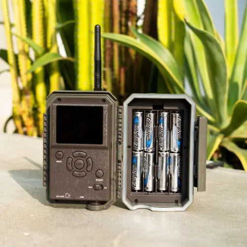 GardePro E9 Wi-Fi trail camera powered by 8 AA batteries for long-lasting performance, making it the best Wi-Fi trail camera for extended use.