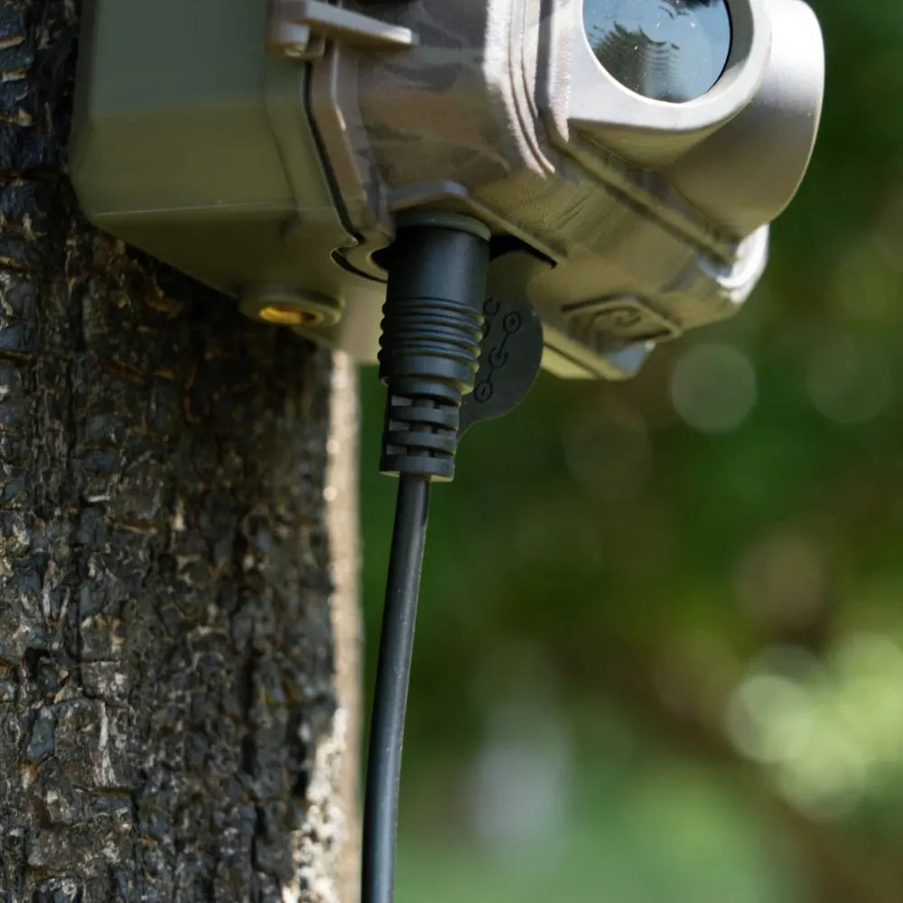 GardePro E9 Wi-Fi trail camera supports AC adapter charging, providing convenient power options for the best Wi-Fi trail camera performance.