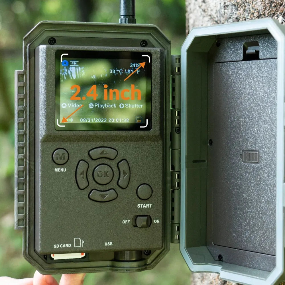 GardePro E9 Wi-Fi trail camera features a 2.4-inch screen for easy preview and settings adjustment, offering the best Wi-Fi trail camera experience.